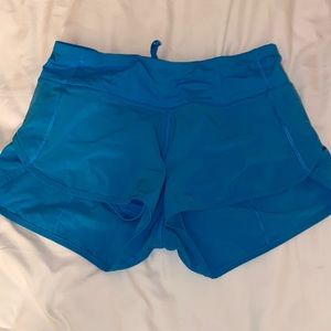 Blue lululemon speed up shorts size 4  2.5”